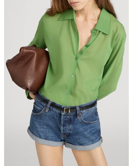 FRAME Green The Collared Cardi
