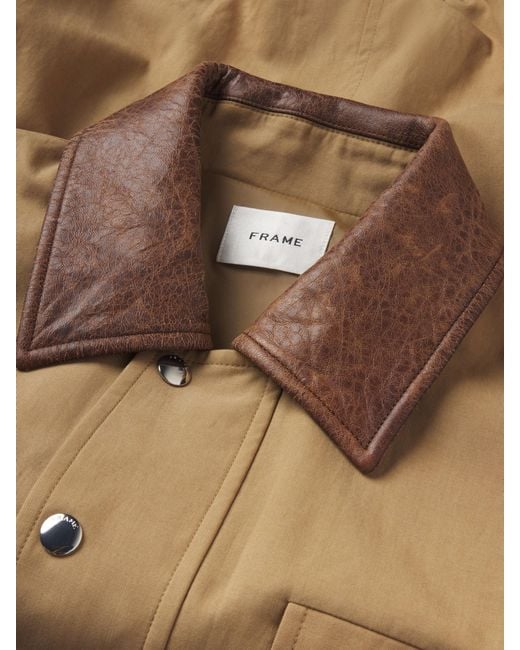 FRAME Natural The Leather Collar Bubble Jacket