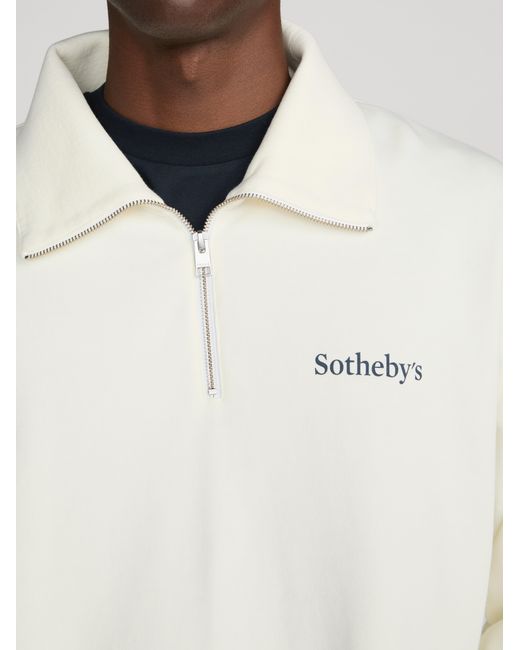 FRAME White Sotheby's Half Zip Sweatshirt for men