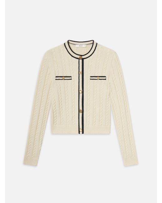 FRAME Natural The Trimmed Cardi