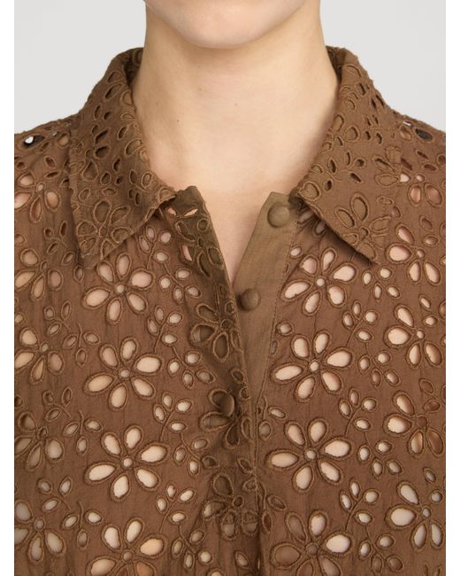 FRAME Brown The Downing Eyelet Polo
