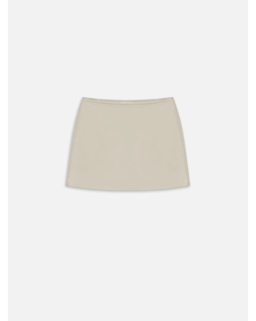 FRAME White The Leather Mini Skirt