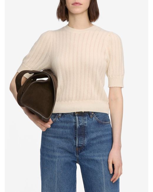FRAME White The Ladder Pointelle Sweater