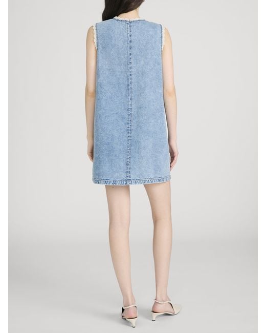 FRAME Blue The Crochet Tide Dress