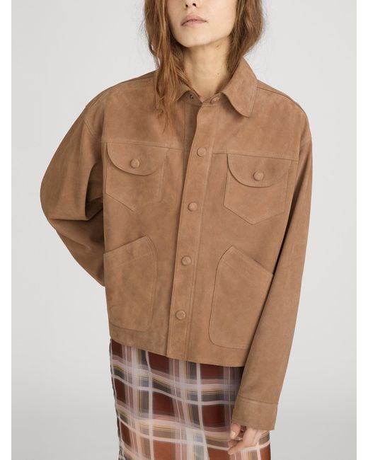 FRAME Natural The Suede Utility Jacket