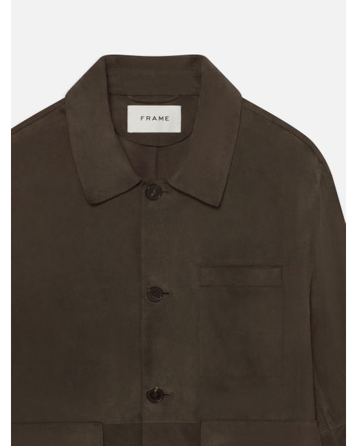 FRAME Brown Suede Chore Coat for men