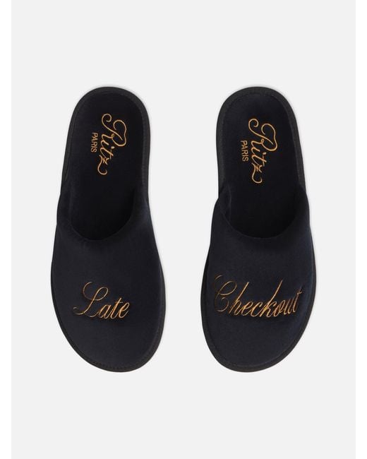 FRAME Black Ritz Late Checkout Slipper for men