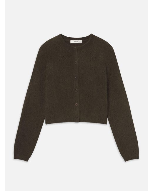 FRAME Green The Cashmere Airy Teddy Cardi