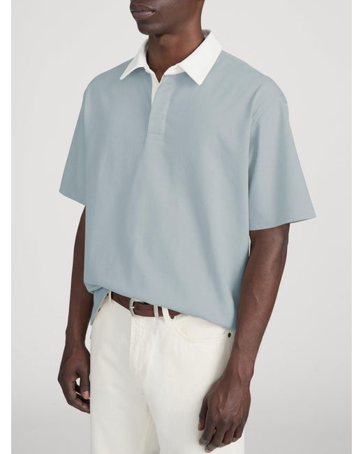 FRAME Blue Rugby Polo for men