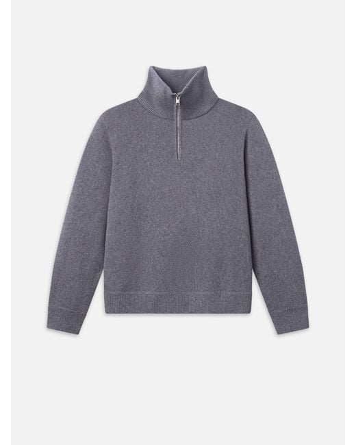 FRAME Gray Zip Up Wool Sweater for men