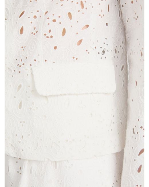FRAME White The Paisley Eyelet Classic Blazer