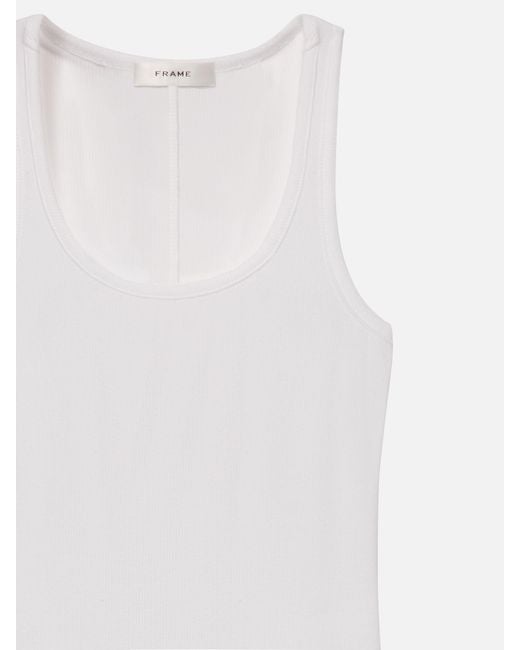 FRAME White Rib Scoop Neck Tank