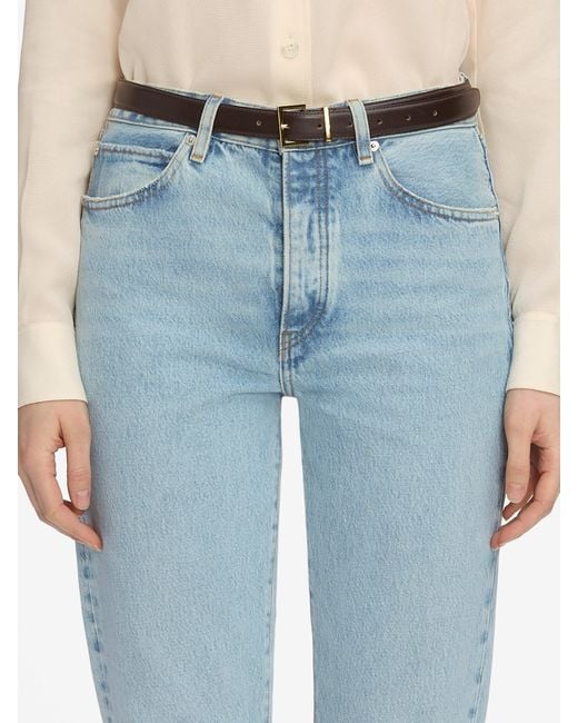FRAME White The Leather Square Buckle Belt