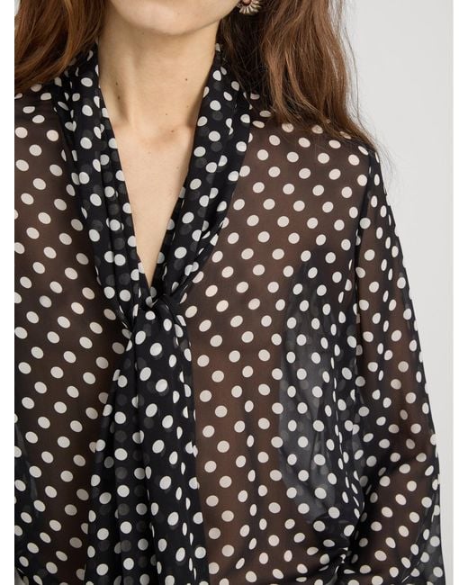 FRAME Black The Nouvelle Polka Dot Blouse