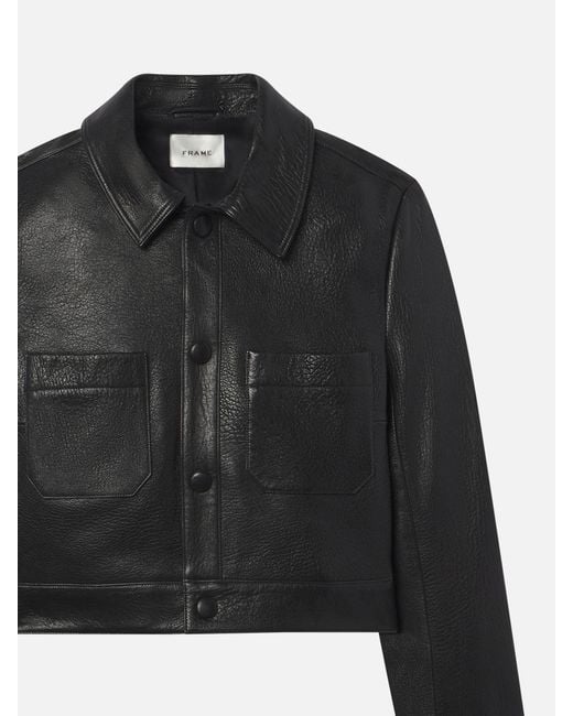 FRAME Black The Small Leather Jacket