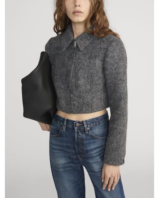 FRAME Black The Wool Cropped Jacket