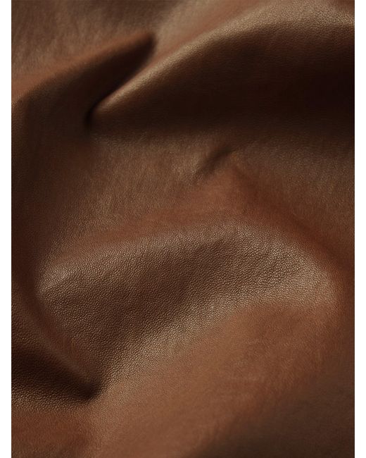 FRAME Brown Le Slim Palazzo Modernist Pocket Leather