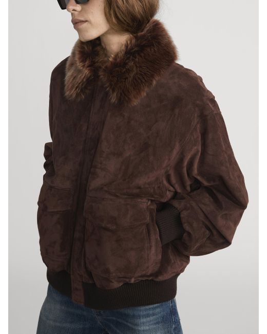 FRAME Brown The Suede Oversized Jacket