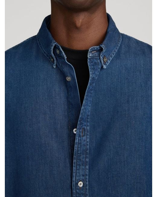 FRAME Blue Classic Denim Shirt for men