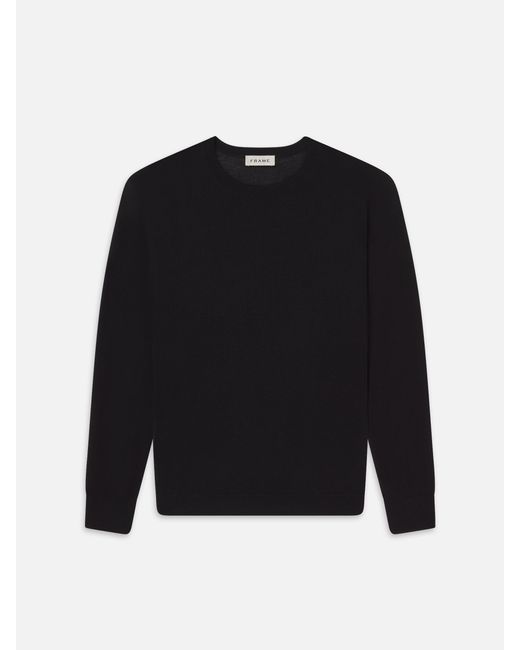 FRAME Black Superfine Crewneck Sweater for men