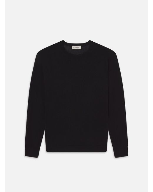 FRAME Black Superfine Crewneck Sweater for men