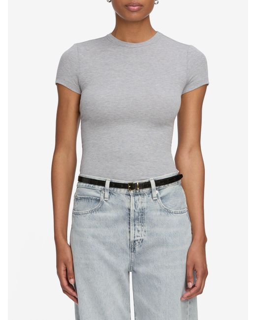 FRAME Gray The Rib Baby Tee