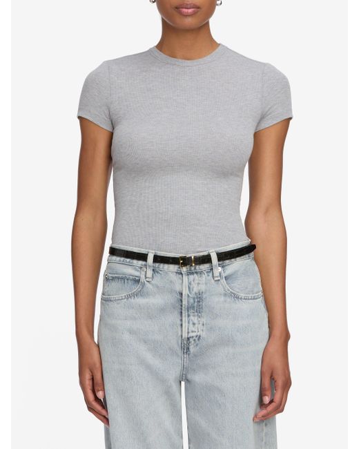 FRAME Gray The Rib Baby Tee