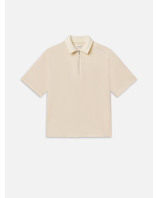 FRAME White Zip Polo Shirt for men
