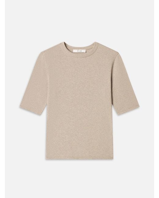 FRAME Natural The Heather Rib Crew Tee