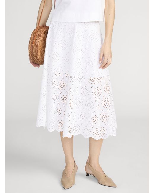 FRAME White The Solstice Eyelet Skirt