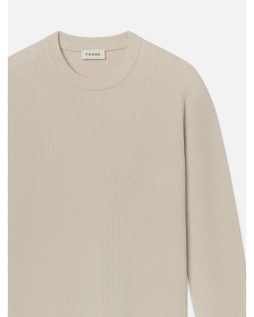FRAME White Ribbed Crewneck Sweater for men