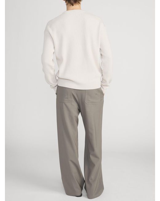 FRAME White Ribbed Crewneck Sweater for men