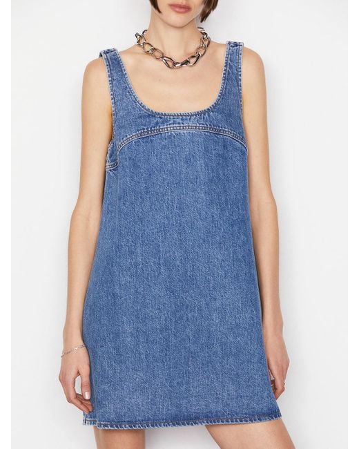 princess polly baby blue dress FRAME Nipped Maxi Dress in Blue