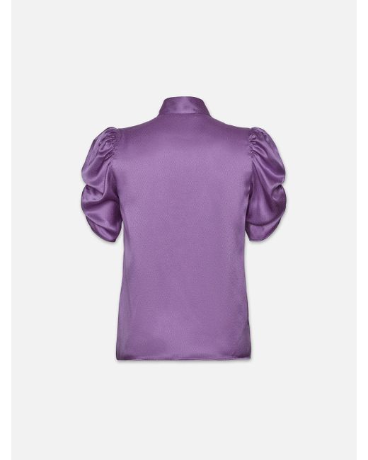 FRAME Purple Puff Sleeve Blouse