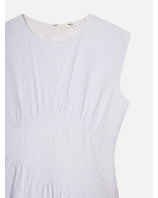 FRAME White The Seersucker Gathered Dress
