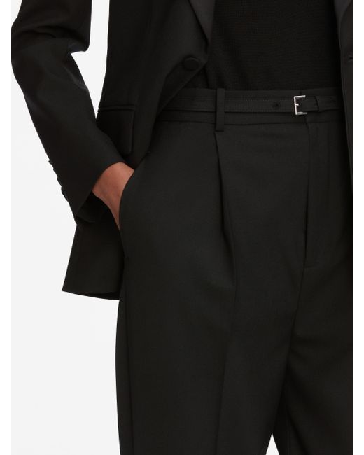 FRAME Black The Cuffed Pleated Trouser