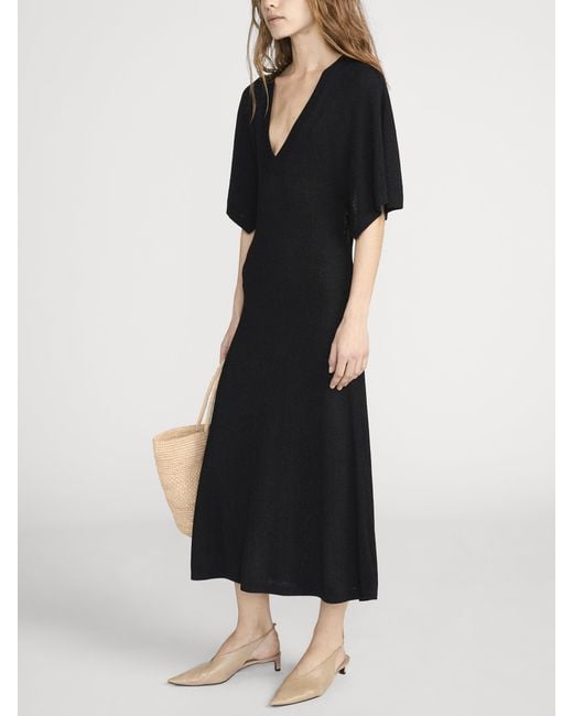 FRAME Black The Flounce Dress