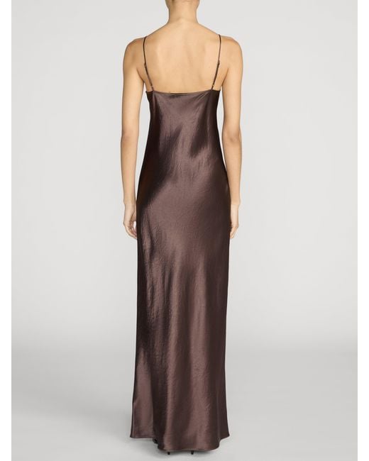 FRAME Brown The Textured Satin Dress