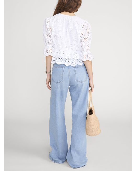 FRAME White The Solstice Eyelet Blouse