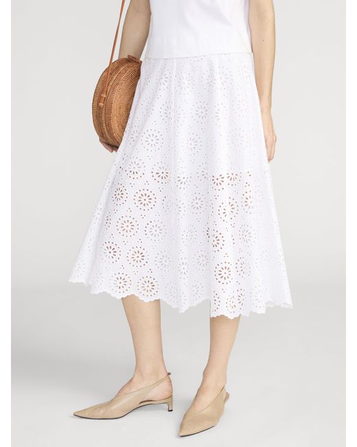 FRAME White The Solstice Eyelet Skirt