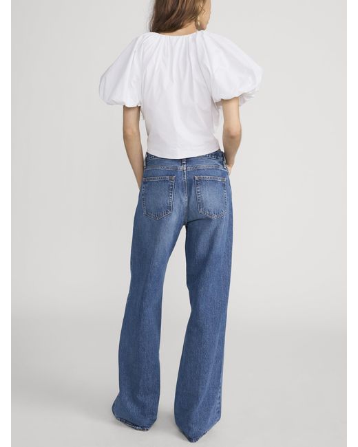 FRAME White The Dramatic Sleeve Blouse
