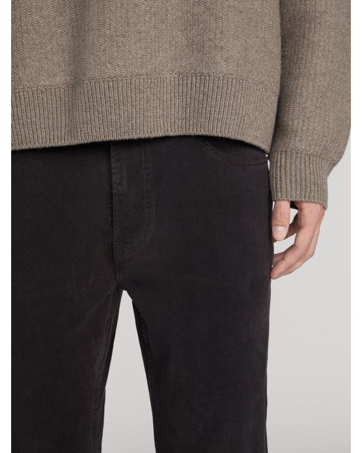 FRAME Black Modern Straight Brushed Twill for men