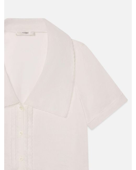 FRAME White The Scallop Sailor Blouse