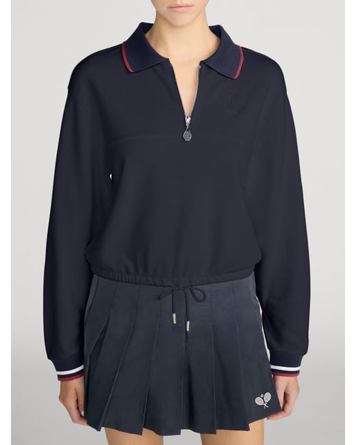 FRAME Blue The Tennis Quarter Zip