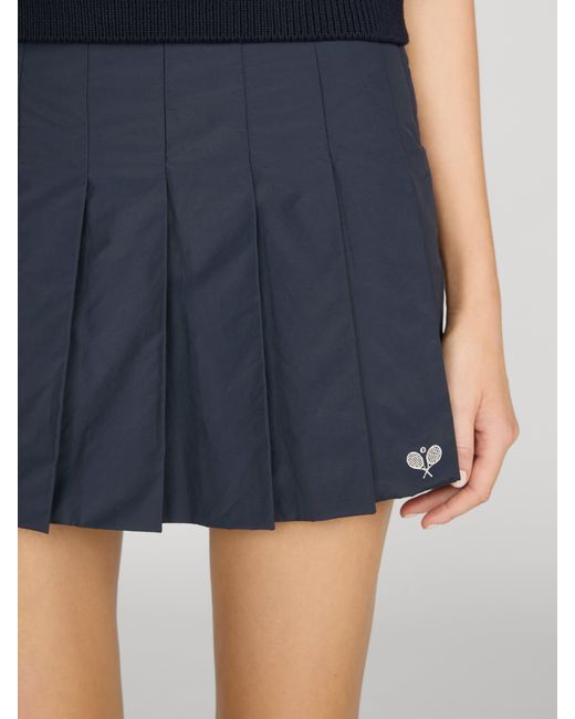 FRAME Blue The Tennis Pleated Skirt