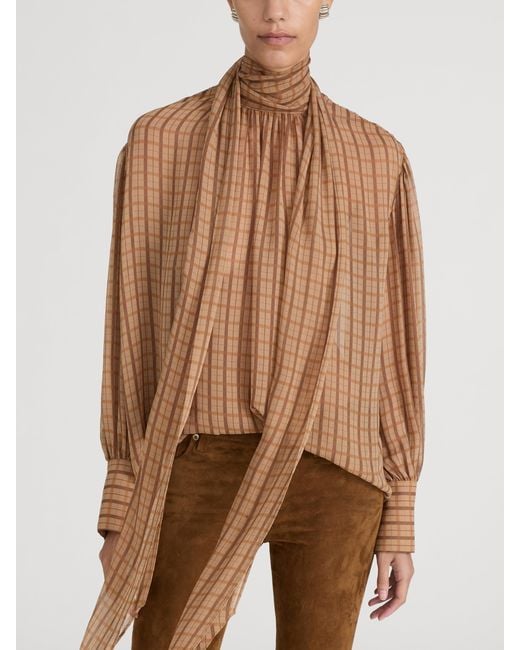 FRAME Brown The Lantern Blouse