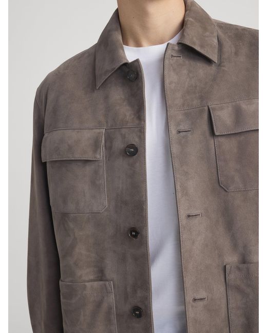 FRAME Brown Suede Chore Coat for men