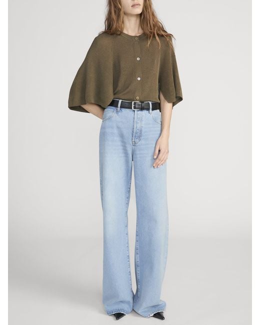 FRAME Green The Flounce Sweater