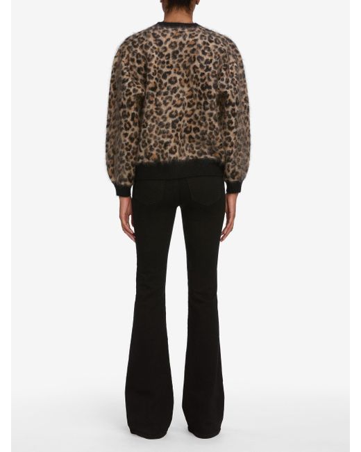 FRAME Brown The Brushed Leopard Cardi