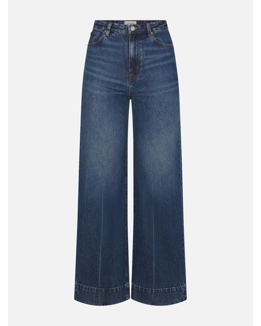 FRAME Blue Wide-Leg Trousers